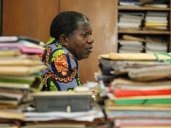 Sylvain Miaka Ouretto, le président par intérim du FPI, le parti de l'ancien dirigeant de la Côte d'Ivoire, Laurent Gbagbo. REUTERS/Thierry Gouegnon - "Nous ne sommes pas opposés aux élections."
