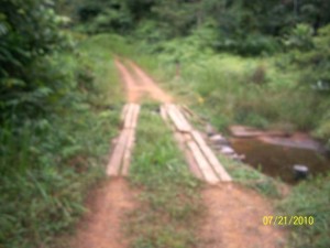 La route reliant les villages Yeno et Bilengui en piteux état